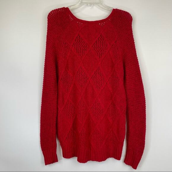 American Eagle red knit tunic sweater dress size Medium - Picture 6 of 11